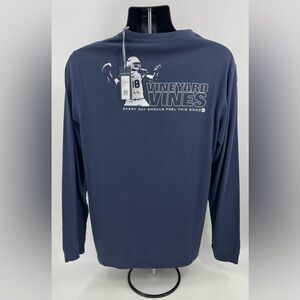 Vineyard Vines Shirt Blue L/S “3 Step Drop” Football Graphic Casual Men’s M NWT